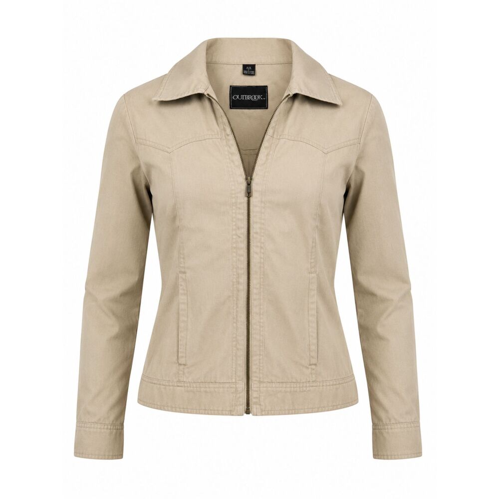 Outbrook Women’s Beige Zip Front Lightweight Jacket Size 14/16